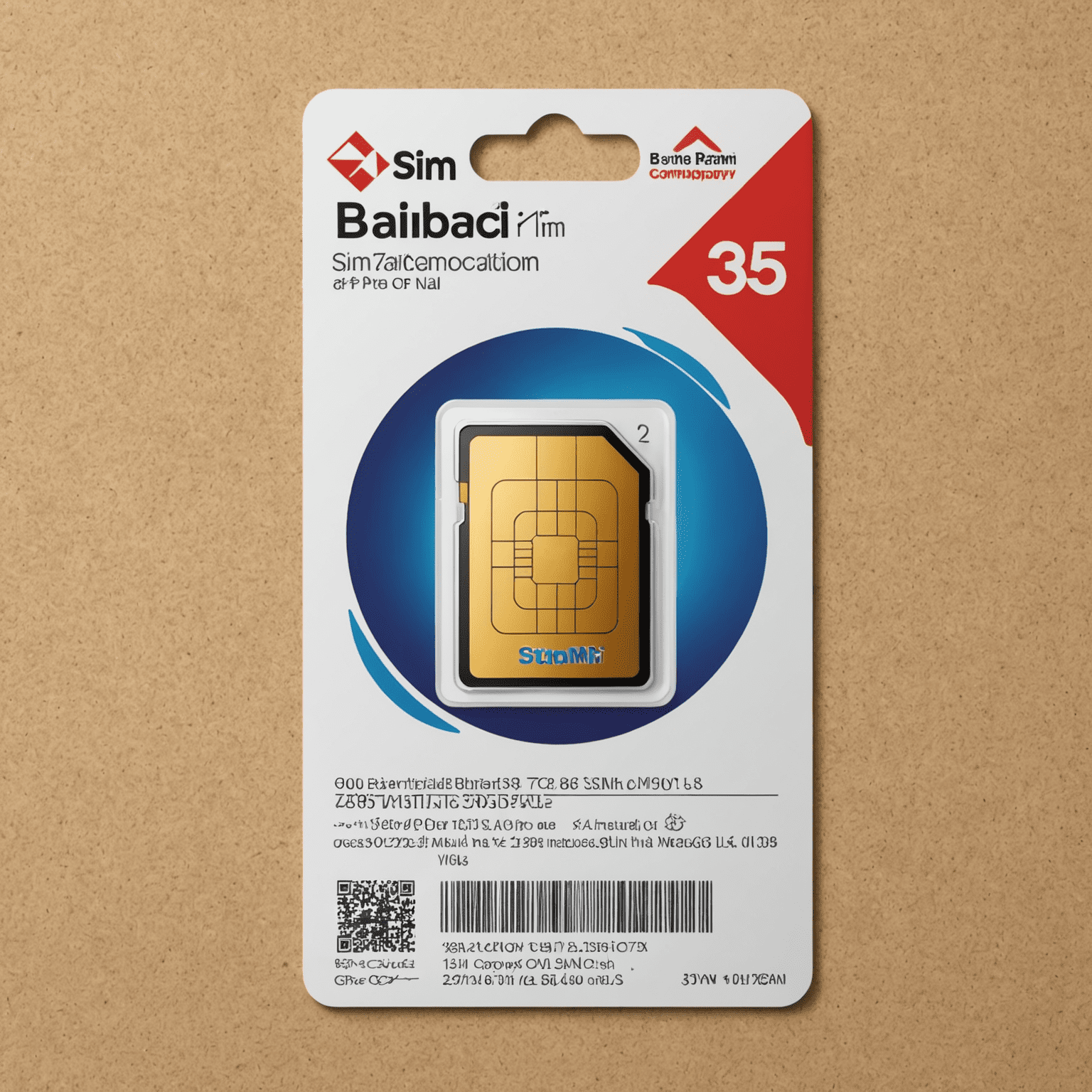 صورة لعرض بطاقة SIM من شركة اتصالات بحرينية رائدة، تظهر بطاقة SIM مع شعار الشركة وتفاصيل العرض