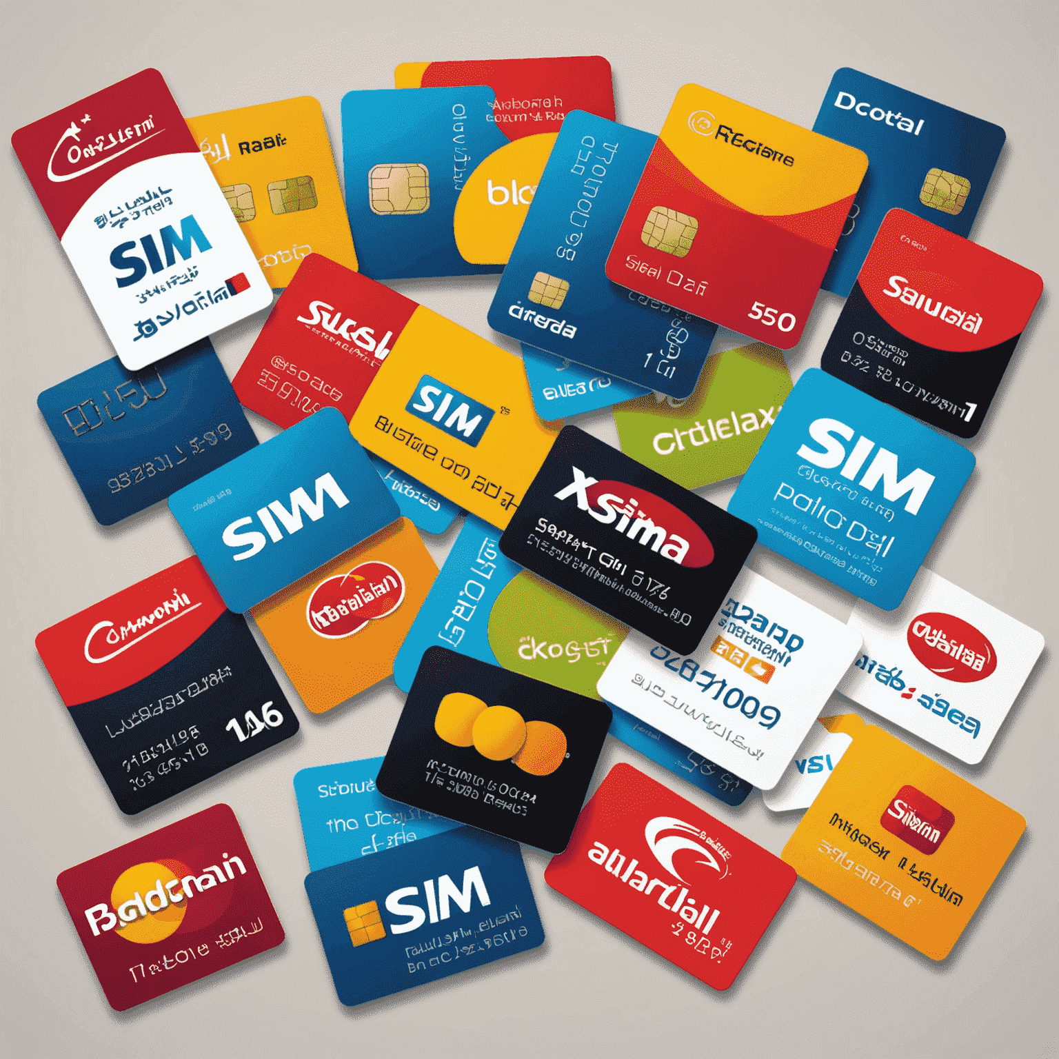 صورة تعرض مجموعة متنوعة من بطاقات SIM وعروضها الترويجية في البحرين