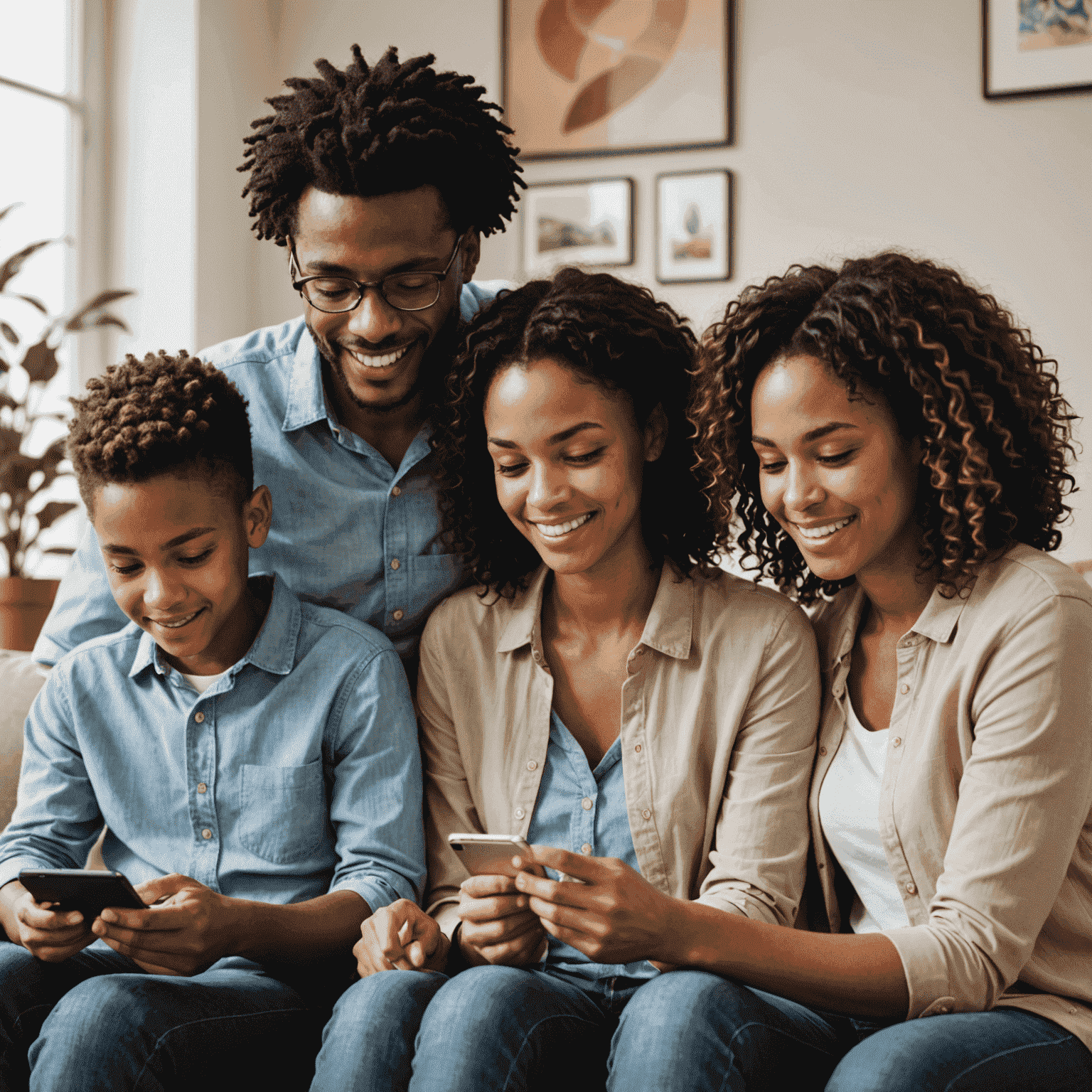 صورة لعرض بطاقة SIM من مزود خدمة آخر، تعرض حزمة عائلية مع أجهزة متعددة متصلة