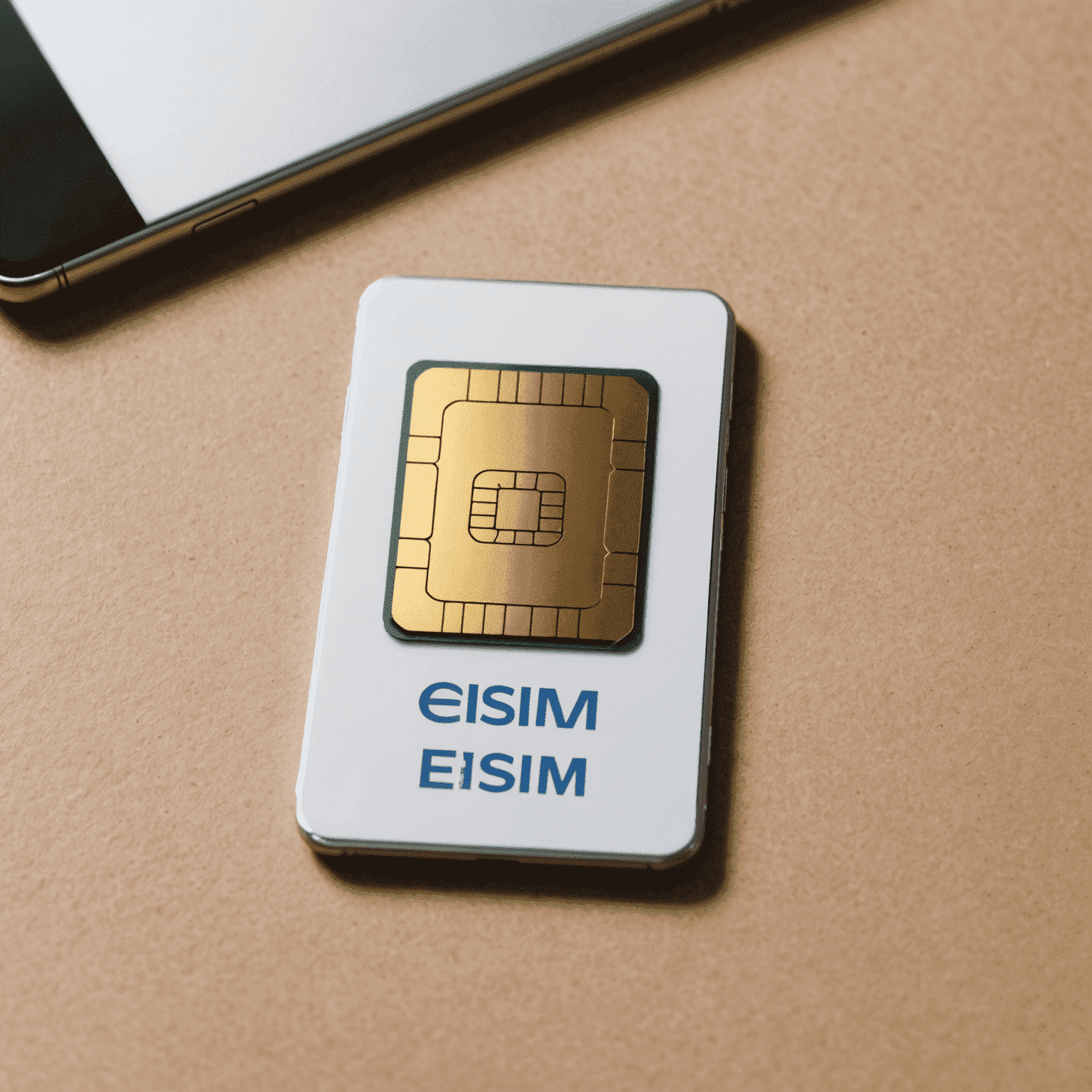 صورة لبطاقة eSIM المدمجة في الهاتف بدون شريحة فعلية